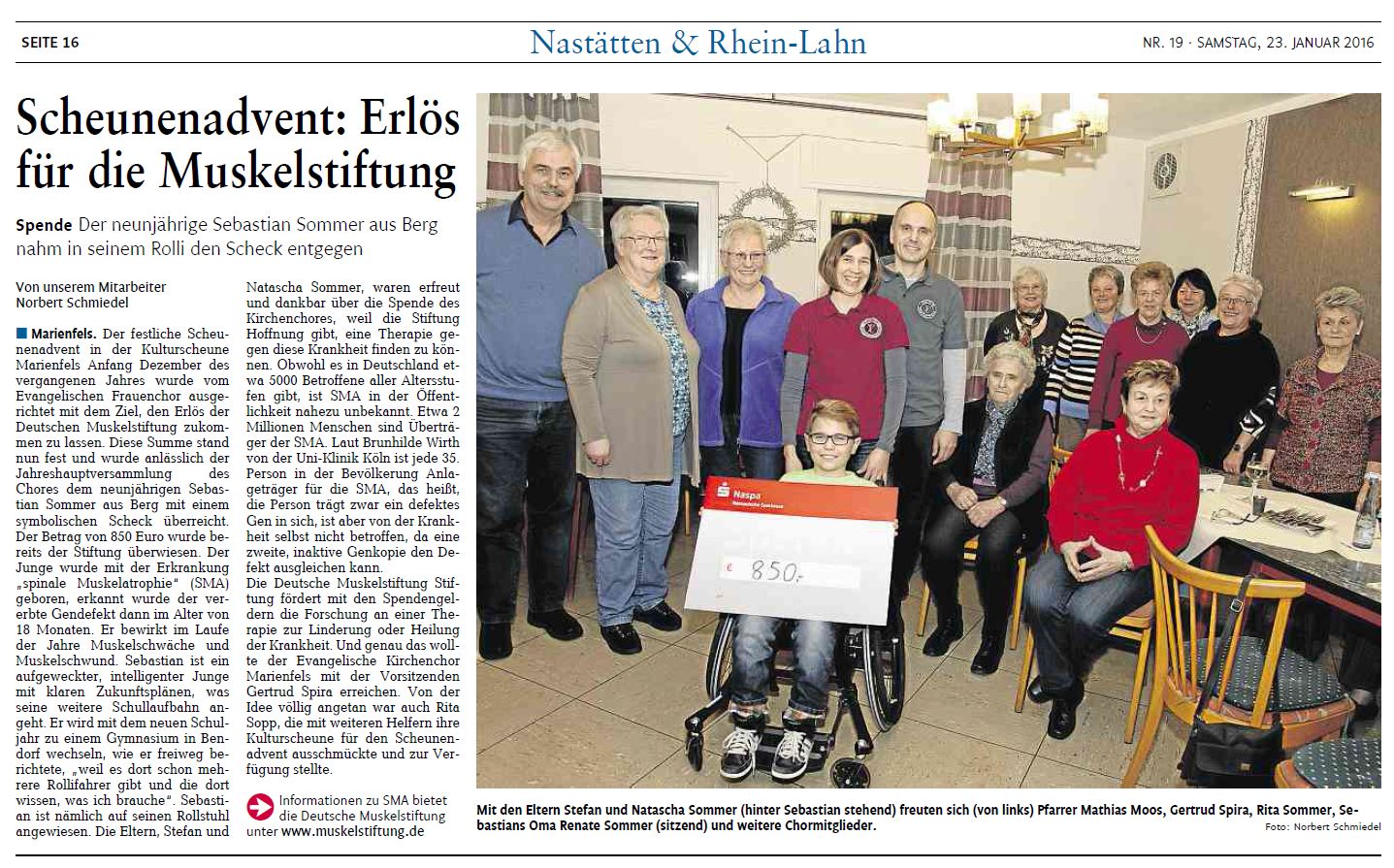 Spendenaktion - Scheunenadvent - Dezember 2015